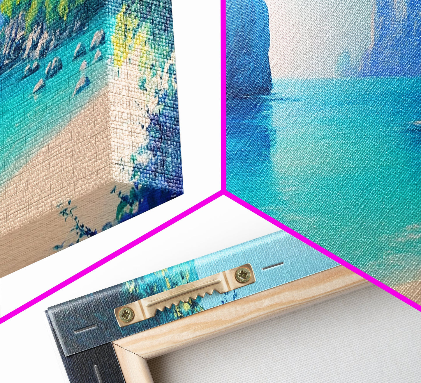 Hidden Beach Cove Canvas Print Tropical Landscape Wall Art Coastal Nature Decor Living Room Office Relaxing Ocean Gift