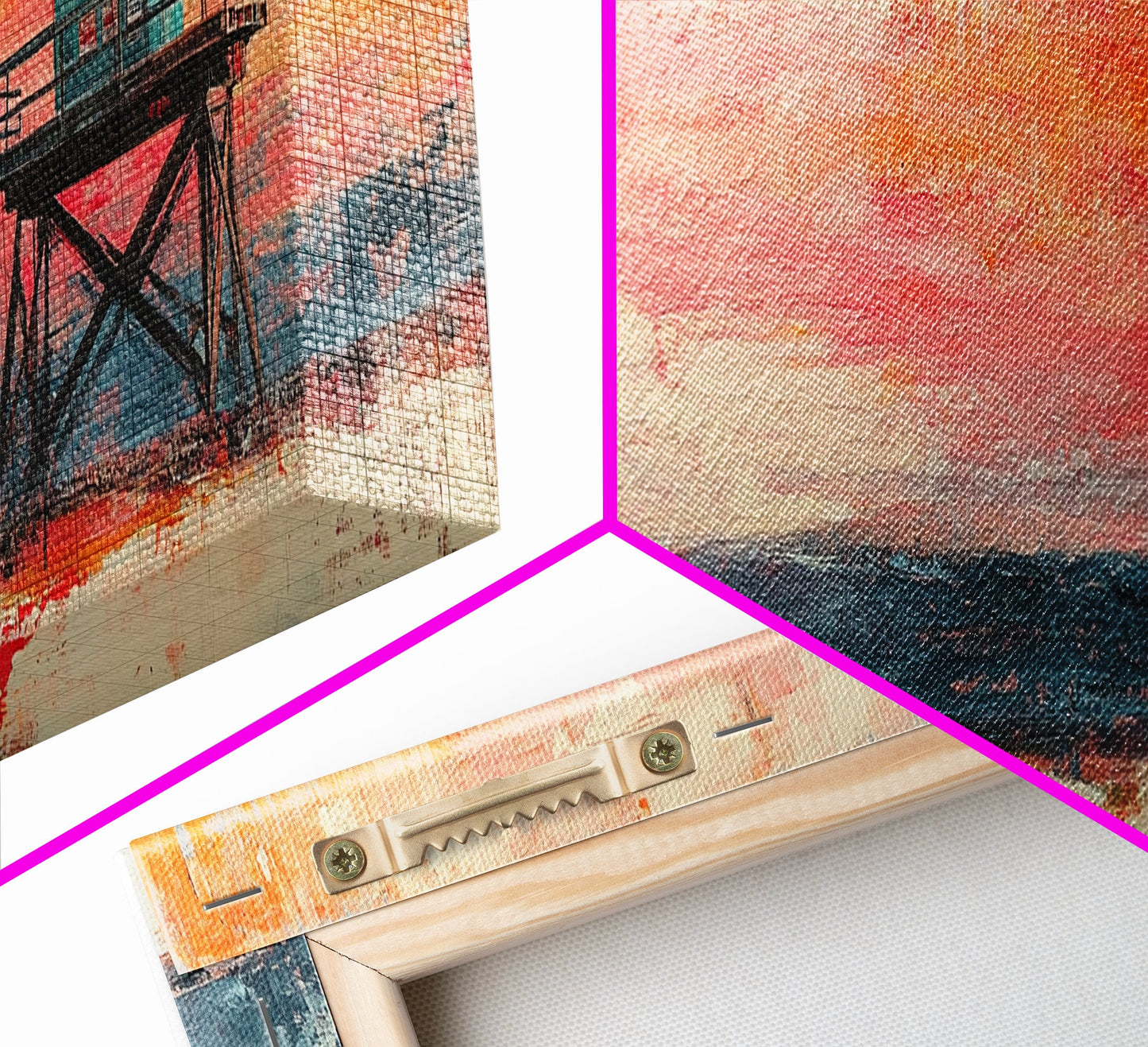 Lifeguard Tower Beach Art, Vibrant Coastal Sunset Painting, Colorful Ocean Wall Decor, Modern Beach House Art, Living Room Wall Art