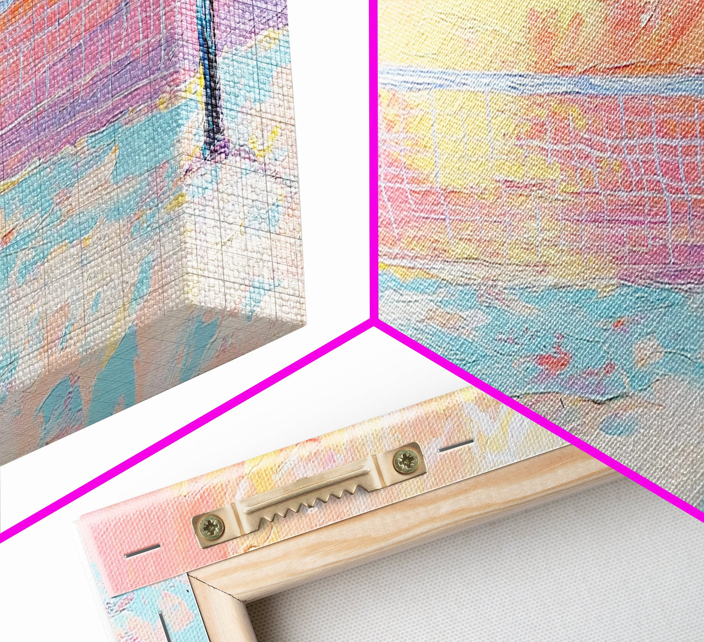 Sunset Beach Volleyball Painting, Pastel Ocean Sports Art, Fun Summer Wall Decor, Playful Living Room, Framed Canvas Print