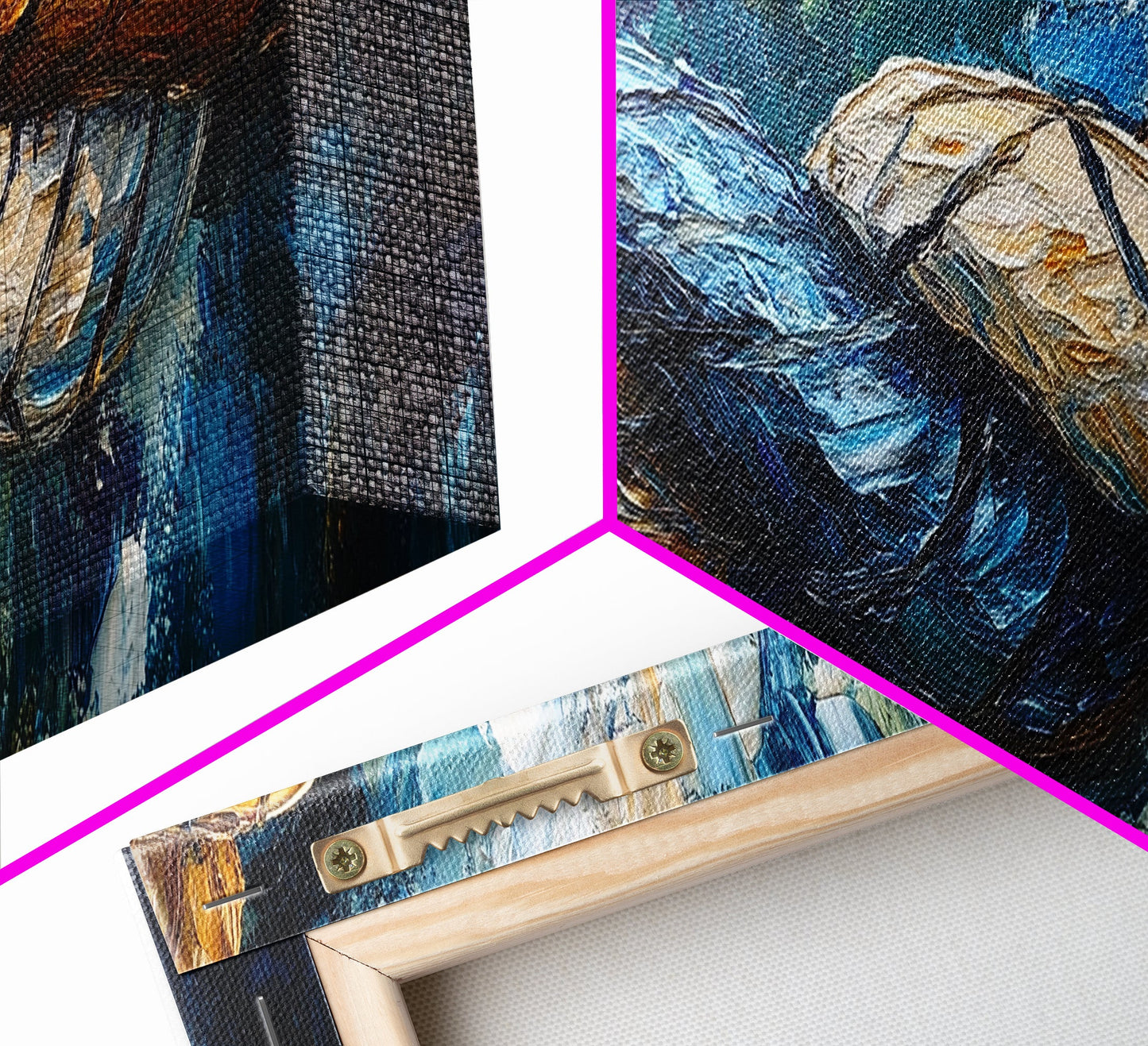 Nautical Rope Texture Canvas Print Abstract Coastal Wall Art, Ocean Inspired Painting, Rustic Nautical Decor, Beach House Wall Art