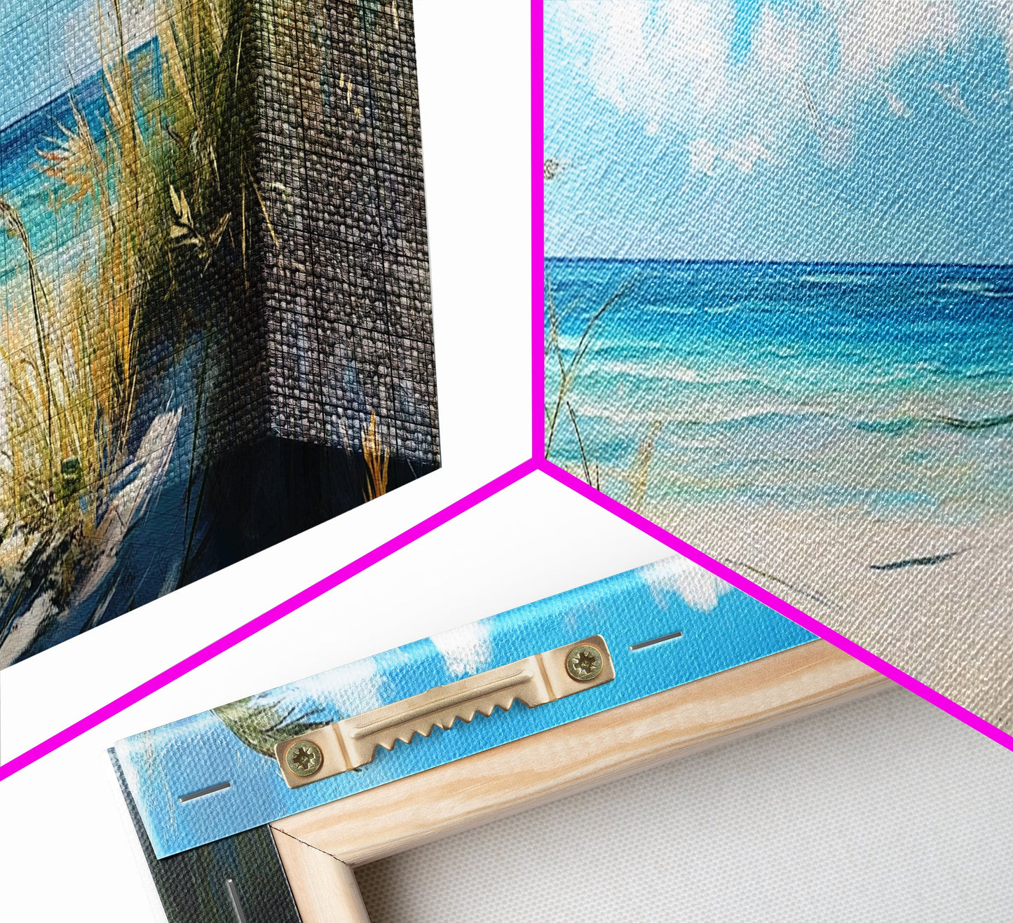 Tranquil Ocean Beach View Canvas Print, Coastal Wall Art, Blue Nautical Decor, Modern Seascape Painting, Beach House Decor