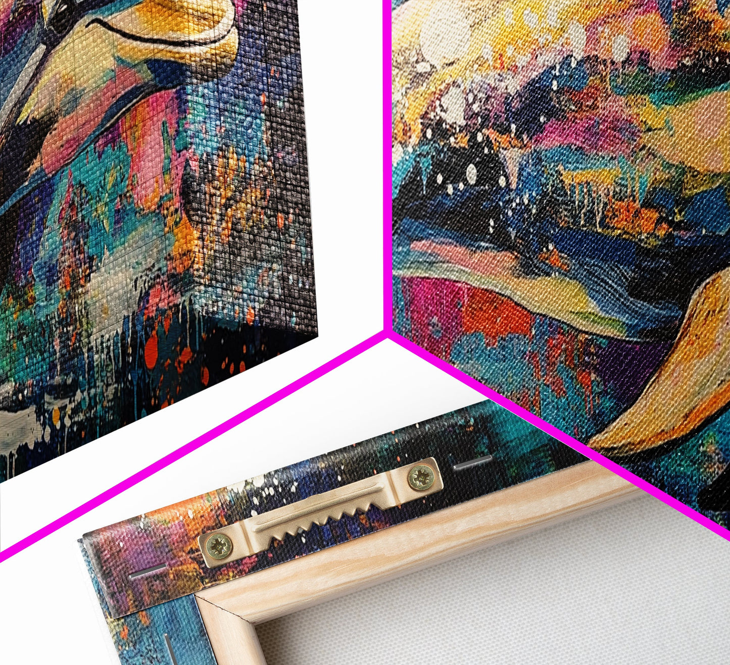 Vibrant Dolphin Art Canvas Print Ocean Wall Art Coastal Decor Colorful Animal Painting Modern Beach House Art Nautical Gift