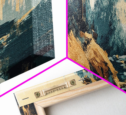 Coastal Landscape, Abstract Seascape, Textured Painting, Framed Canvas Print, Ocean Wall Art, Beach Decor, Living Room Art