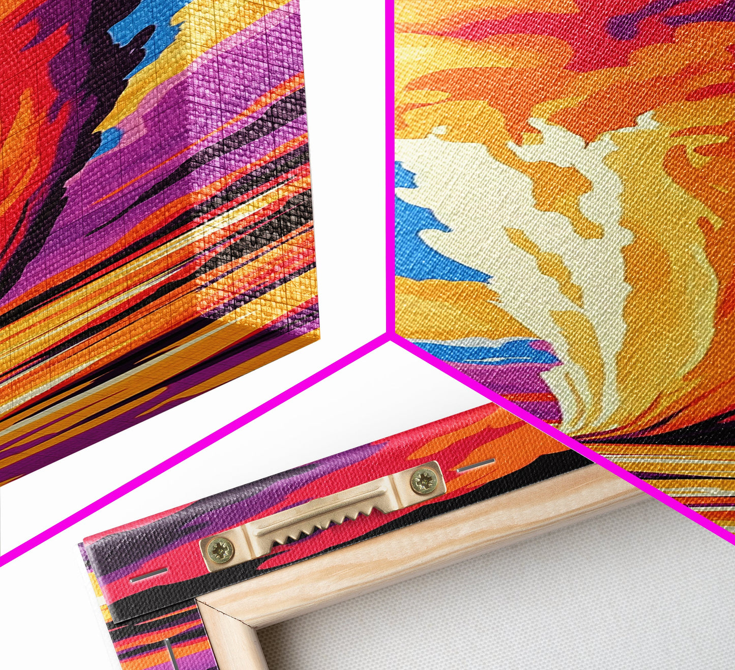 Geyser Eruption, Vibrant Nature, Framed Canvas Print, Yellowstone Art, National Park Decor, Outdoor Adventure, Living Room Wall Art