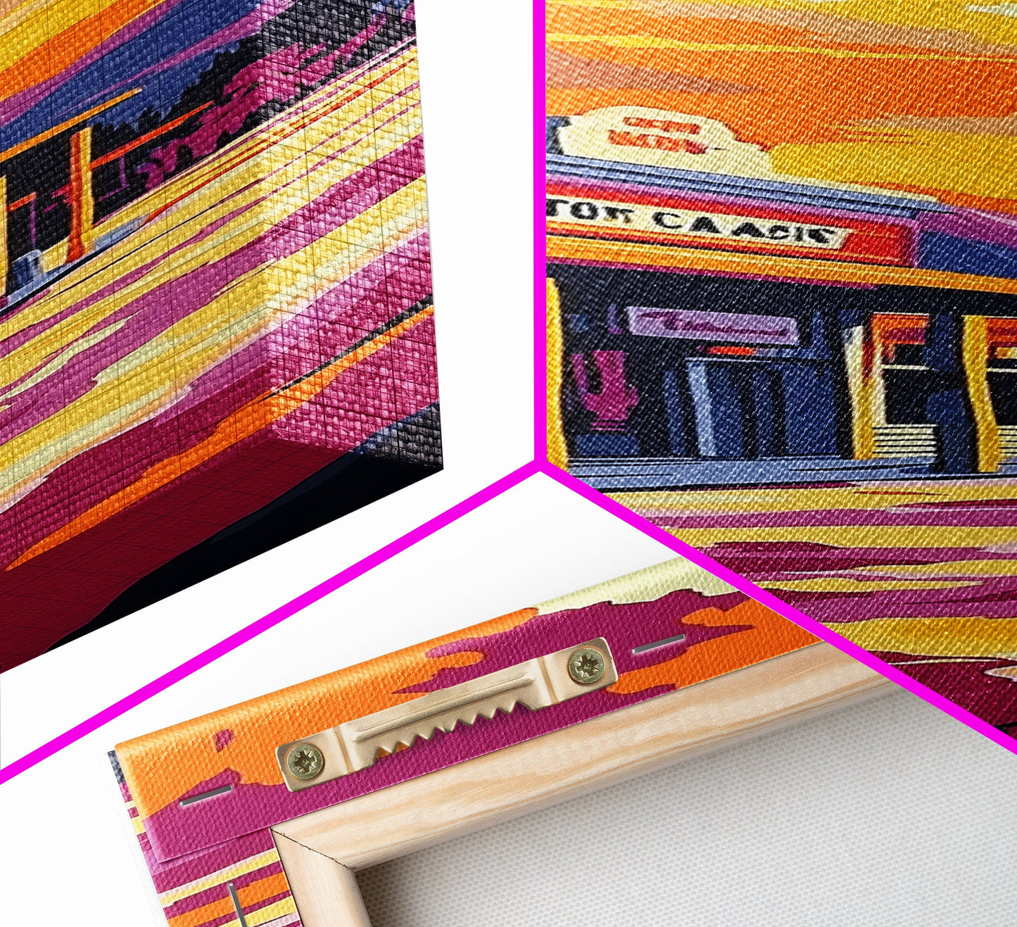 Old Western Town, Golden Sunset, Colorful Landscape, Framed Canvas Print, Rustic Wall Art, Country Home Decor, Warm Fall Aesthetic