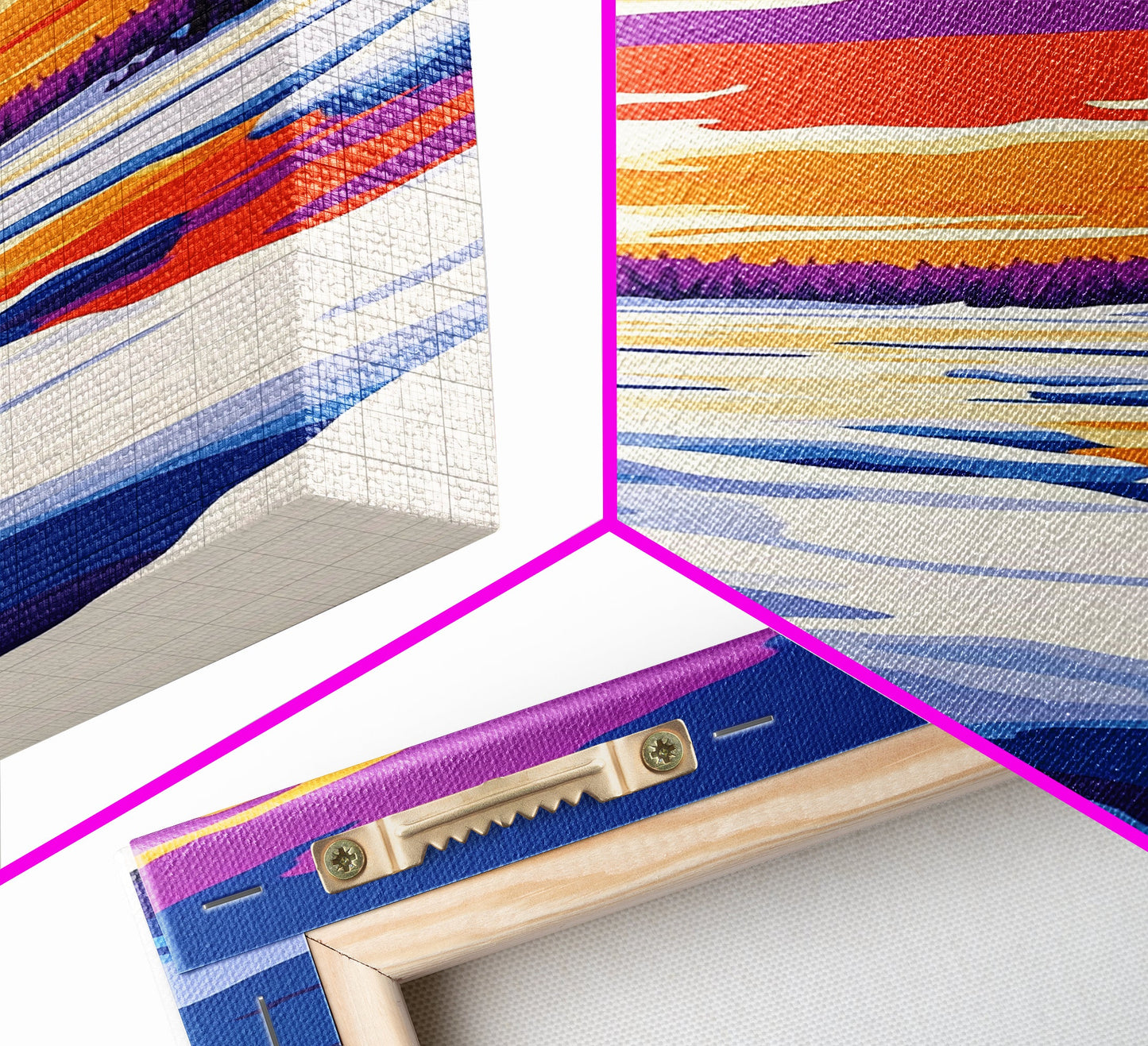 Snowy River, Winter Wonderland, Frosty Sunset, Framed Canvas Print, Cozy Cabin Art, Seasonal Wall Decor, Christmas Aesthetic, Minimalist