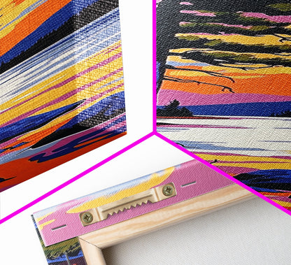 Solitary Pine Tree, Wilderness Art, Scenic Lake View, Outdoor Adventure Canvas Print, Sunset Landscape, Mountain Inspired