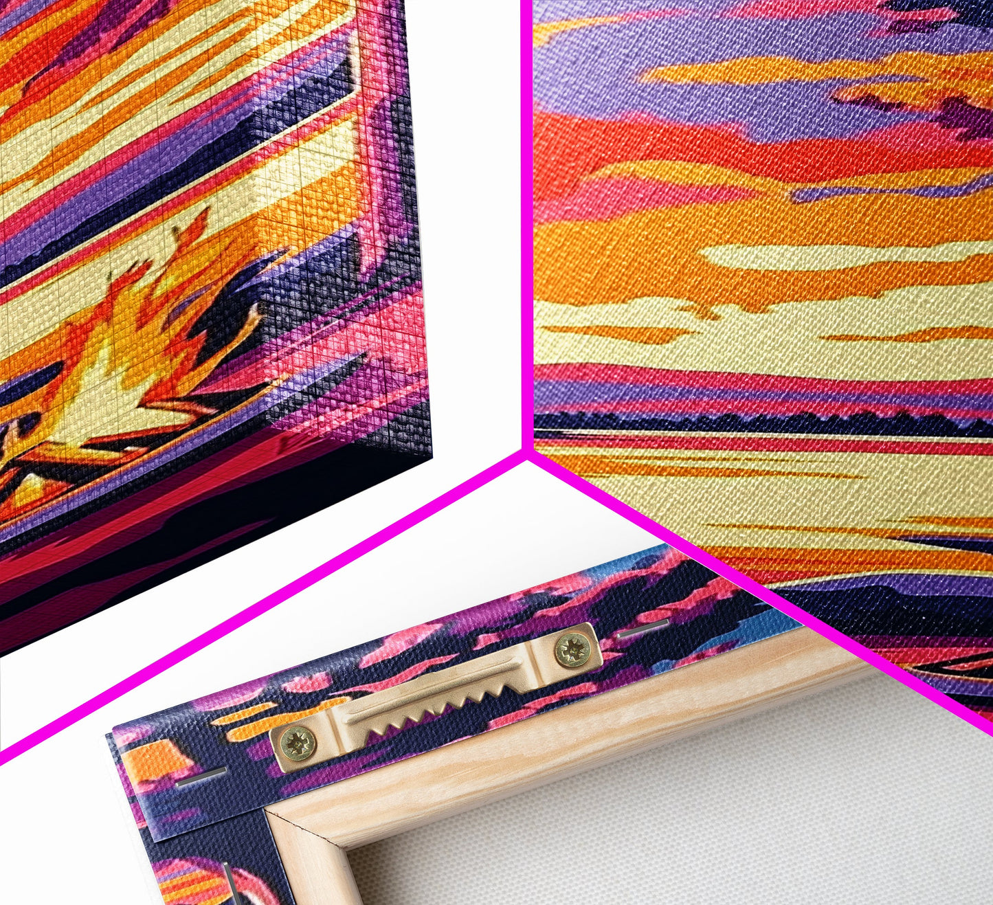 Campfire Glow, Sunset Painting, Fall Wall Art, Framed Canvas Print, Cabin Decor, Living Room Art, Outdoor Adventure Print, Nature Art