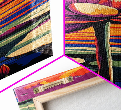 Water Lily, Serene Lake, Nature Art, Framed Canvas Print, Zen Home Decor, Peaceful Wall Art, Meditation Room Print, Botanical Painting