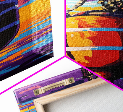 Buoy, Rope, Ocean, Sunset, Framed Canvas Print, Nautical Decor, Coastal Wall Art, Beach House Art, Fishing Decor, Living Room Wall Art