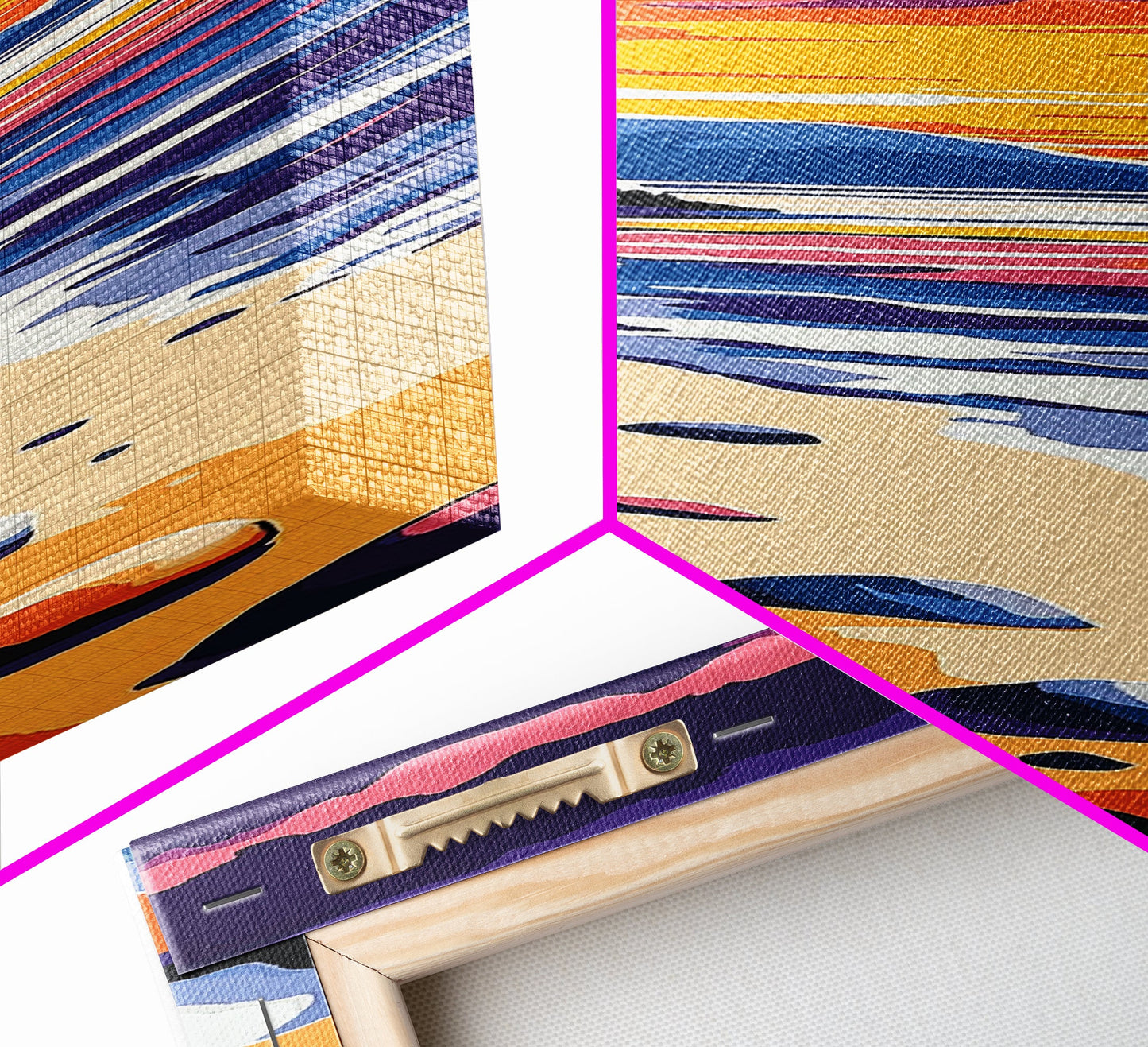 Tranquil Shoreline Sunset, Framed Canvas Print, Serene Beach Art, Vibrant Ocean View, Coastal Living Decor, Boho Aesthetic