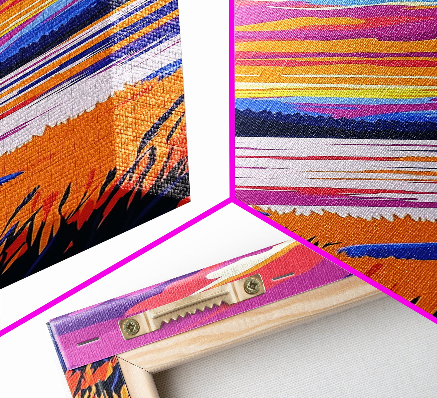 Mountain Sunset, Lake Reflection, Vibrant Landscape Art, Nature Print, Modern Cabin Decor, Living Room Wall Art, Canvas Print