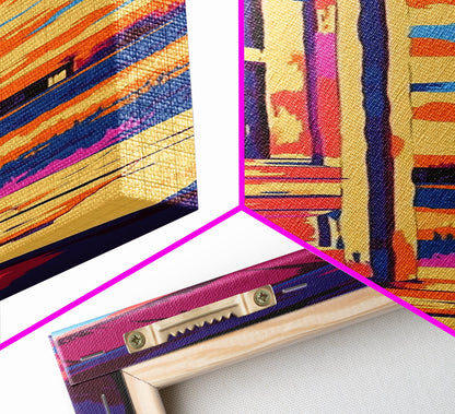 Rustic Open Door, Countryside Art, Cozy Home Decor, Framed Canvas Print, Warm Sunset, Modern Boho, Entryway Art, Warm Earthy Palette