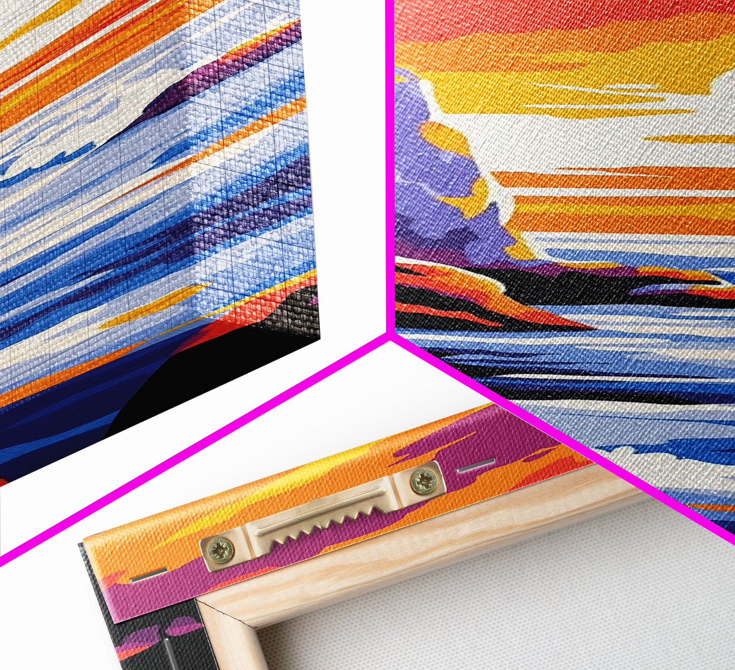 Cliffside Sunset, Ocean Waves, Vibrant Seascape, Canvas Print, Coastal Wall Art, Beach House Decor, Modern Living Room Art