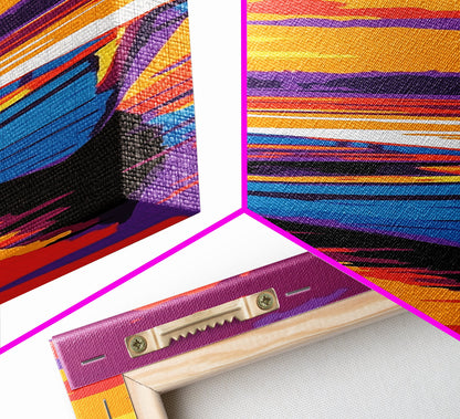 Wooden Boat, Sunset Reflection, Tranquil Lake, Water Art, Framed Canvas Print, Rustic Decor, Nautical Theme, Bedroom Wall Art