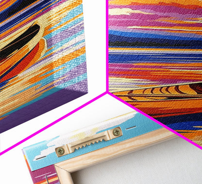 Canoe Reflection, Lake Serenity, Framed Canvas Print, Rustic Cabin Decor, Fall Adventure Art, Wall Hanging, Outdoor Enthusiast Gift