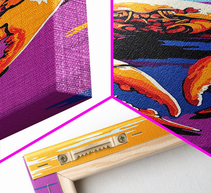 Crab Art, Ocean Theme, Nautical Decor, Bold Colors, Coastal Kitchen, Seafood Wall Art, Beach House, Living Room, Framed Canvas Print