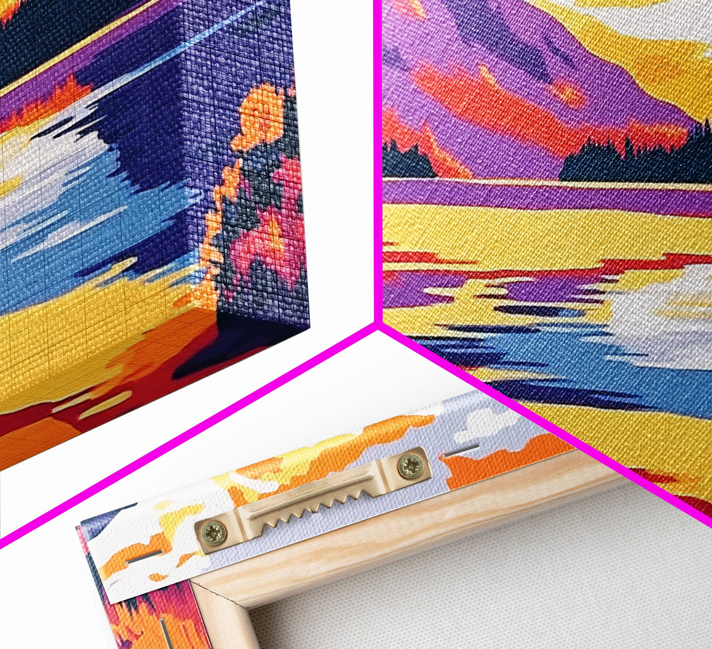 Mountain Lake, Sunset Wall Art, Nature Scene, Vibrant Colors, Rustic Decor, Modern Wilderness, Living Room, Canvas Print