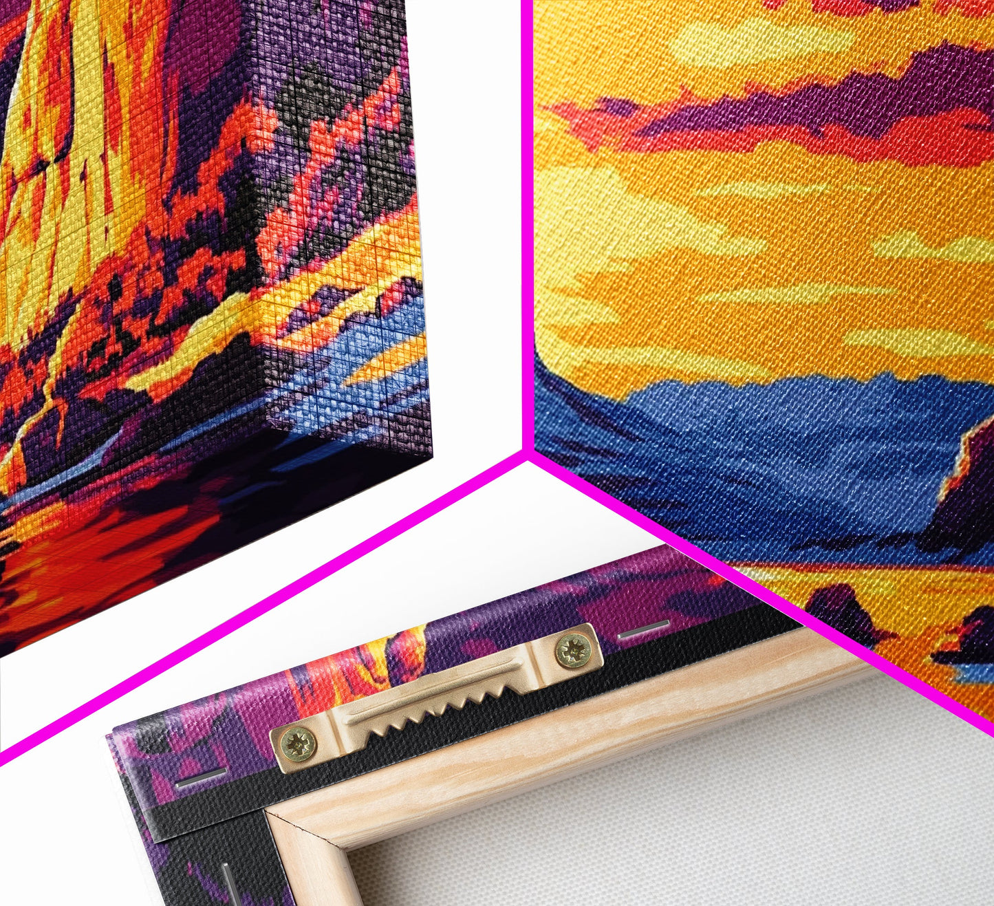 Canyon View, River Sunset, Majestic Landscape, Southwest Decor, Warm Tones, Nature Escape, Living Room or Office, Framed Canvas Print