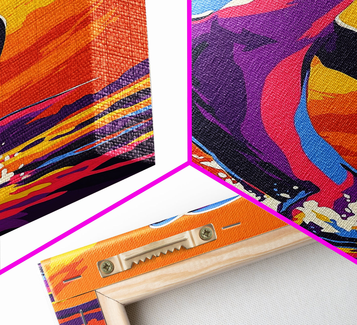 Dolphin Ocean, Sunset, Framed Canvas Print, Vibrant Sea Life Art, Beach House Decor, Coastal Living Art, Sunset Painting, Nautical Theme