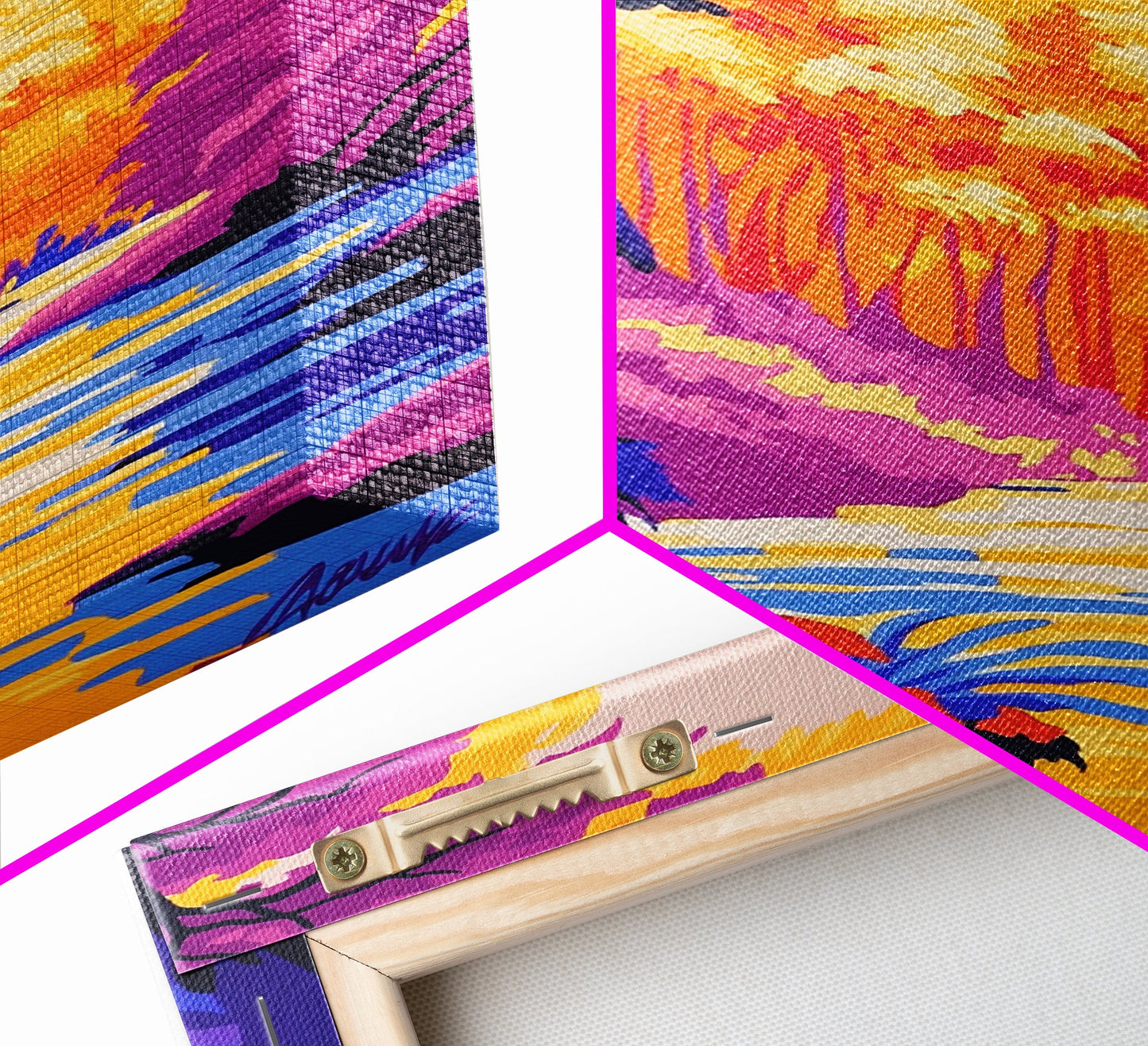 Enchanted River, Fantasy Landscape, Bright Colors, Nature Inspired, Canvas Print, Mystical Forest Art, Living Room Wall Art