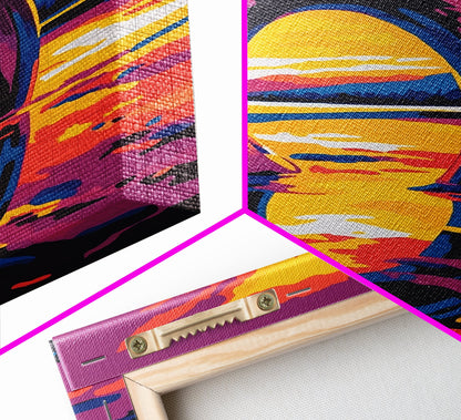 Surreal Loop, Dreamy Sunset, Fantasy Art, Abstract Landscape, Canvas Print, Unique Home Decor, Statement Wall Art, Modern