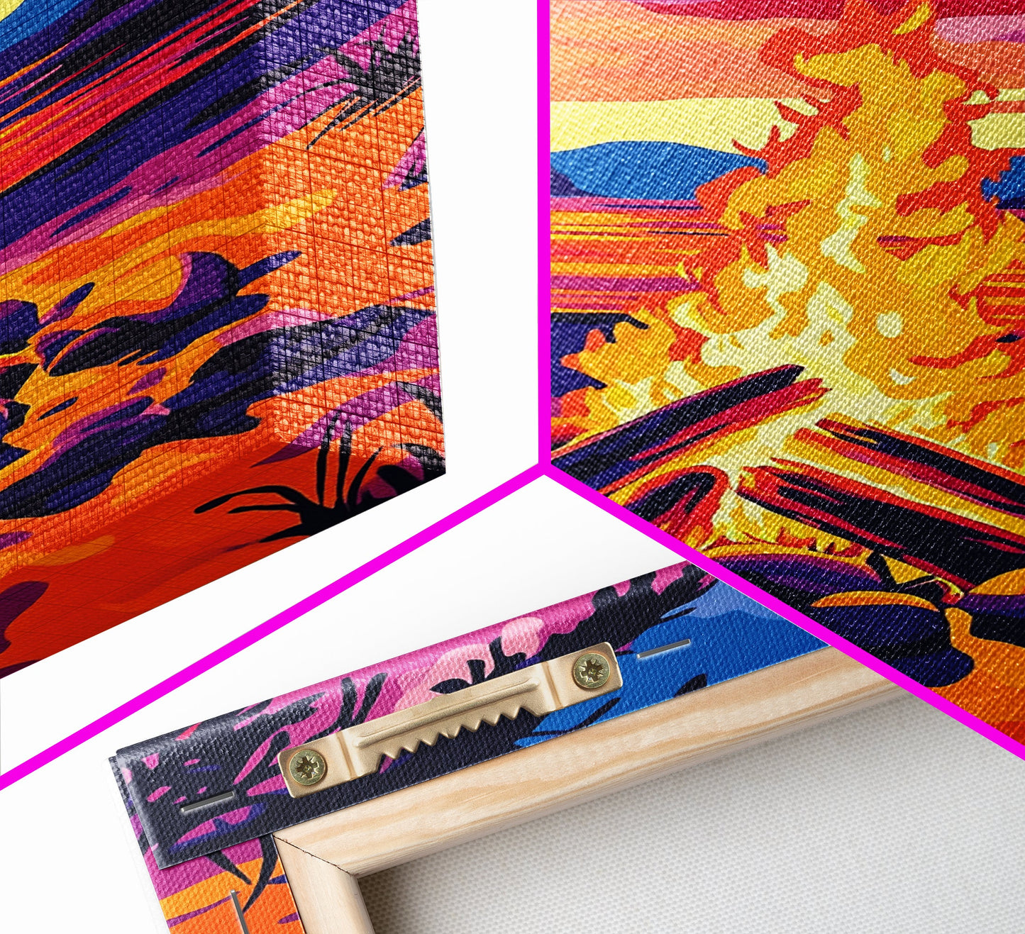 Campfire at Sunset, Framed Canvas Print, Cozy Outdoor Scene, Vibrant Warm Colors, Rustic Cabin Wall Art, Nature Art, Living Room Accent