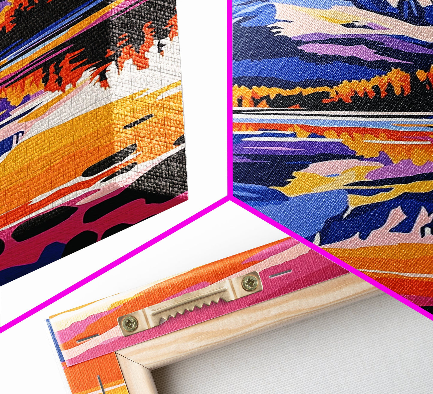 Hoch aufragende Kiefern, goldener Schein, majestätische Bäume, gerahmter Leinwanddruck, Naturgemälde, Waldlandschaft, Herbstliche Wanddekoration, Wohnzimmerdeko