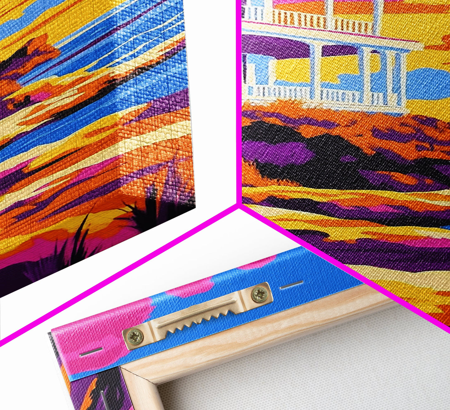 Coastal Home, Seaside Escape, Beach House, Canvas Print, Ocean Wall Art, Vibrant Summer Decor, Living Room Wall Art