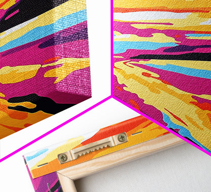 Desert Road, Sunset, Adventure, Canvas Print, Southwest Landscape, Travel Wall Art, Wanderlust Decor, Road Trip, Boho Home Style