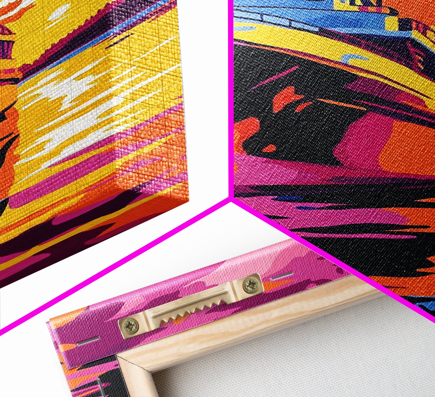 Sunset Boat Art, Nautical Wall Art, Ocean Sunset Painting, Coastal Decor, Vibrant Boat Scene, Framed Canvas Print, Living Room Art