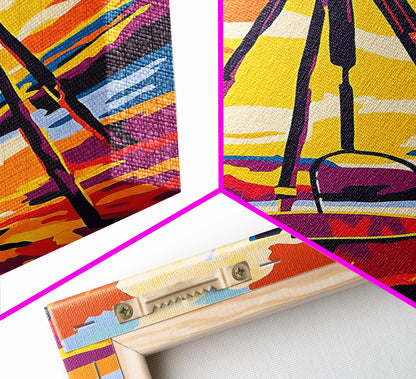 Camping Scene, Outdoor Cooking, Rustic Wall Art, Adventure Home Decor, Wilderness Aesthetic, Nature Inspired, Framed Canvas Print