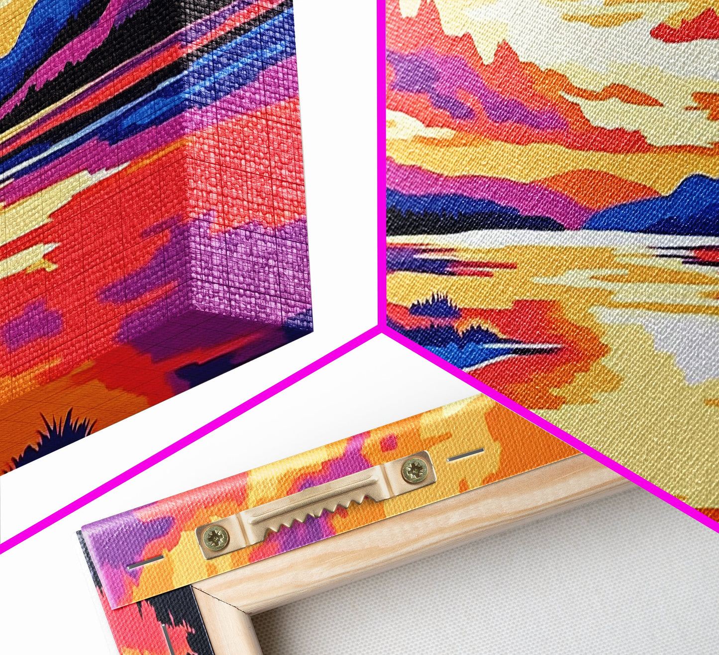 Serene River, Sunset Reflection, Vibrant Scenery, Peaceful Escape, Canvas Print, Nature Wall Art, Living Room Decor, Rustic Aesthetic