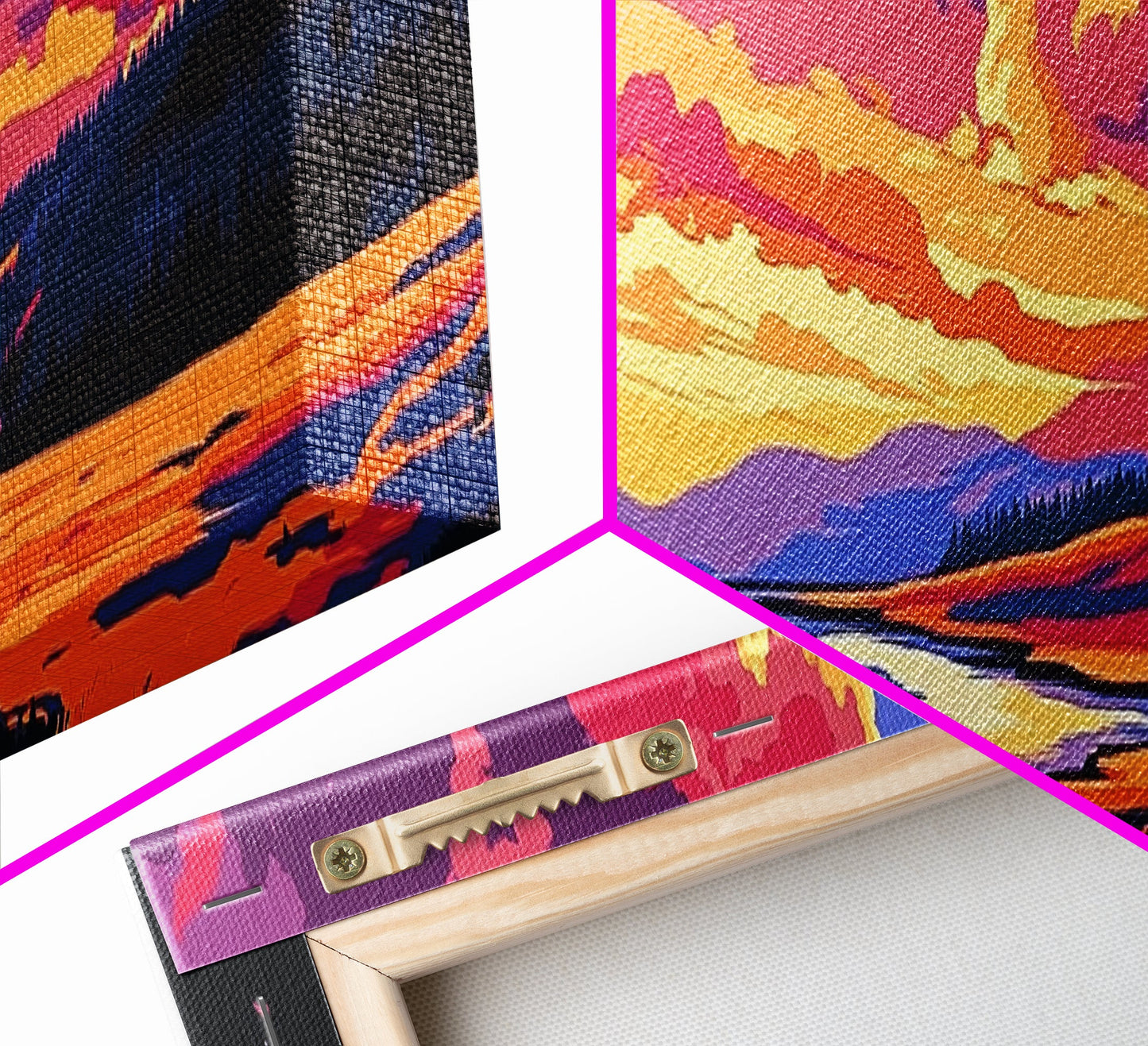 Coastal Rocks, Ocean Waves, Bold Sunset, Canvas Print, Beach House Wall Art, Nautical Decor, Vibrant Seascape, Summer Home Accent