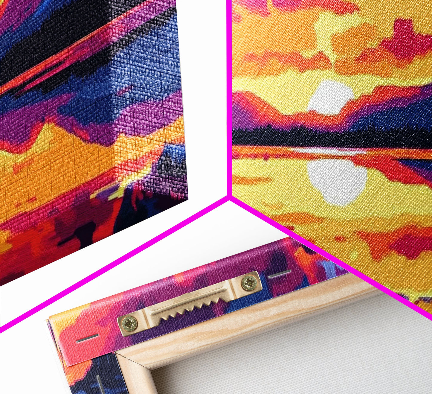 Bergspiegelung, Naturwandbild, Sonnenuntergang am See, Wildnis-Druck, Leinwanddruck, Rustikale Wohndekoration, Kunst fürs Wohnzimmer im Hüttenstil