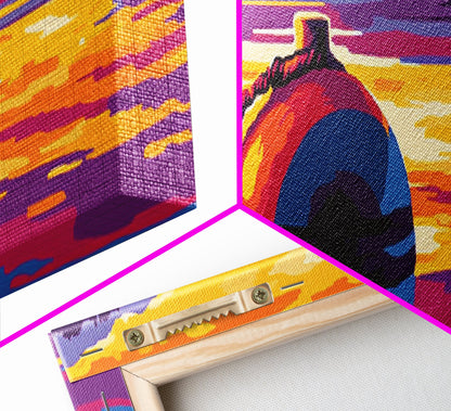 Floating Buoy, Lake Scene, Nautical Wall Art, Vibrant Water Reflection, Framed Canvas Print, Rustic Cabin Decor, Bold Seascape Art