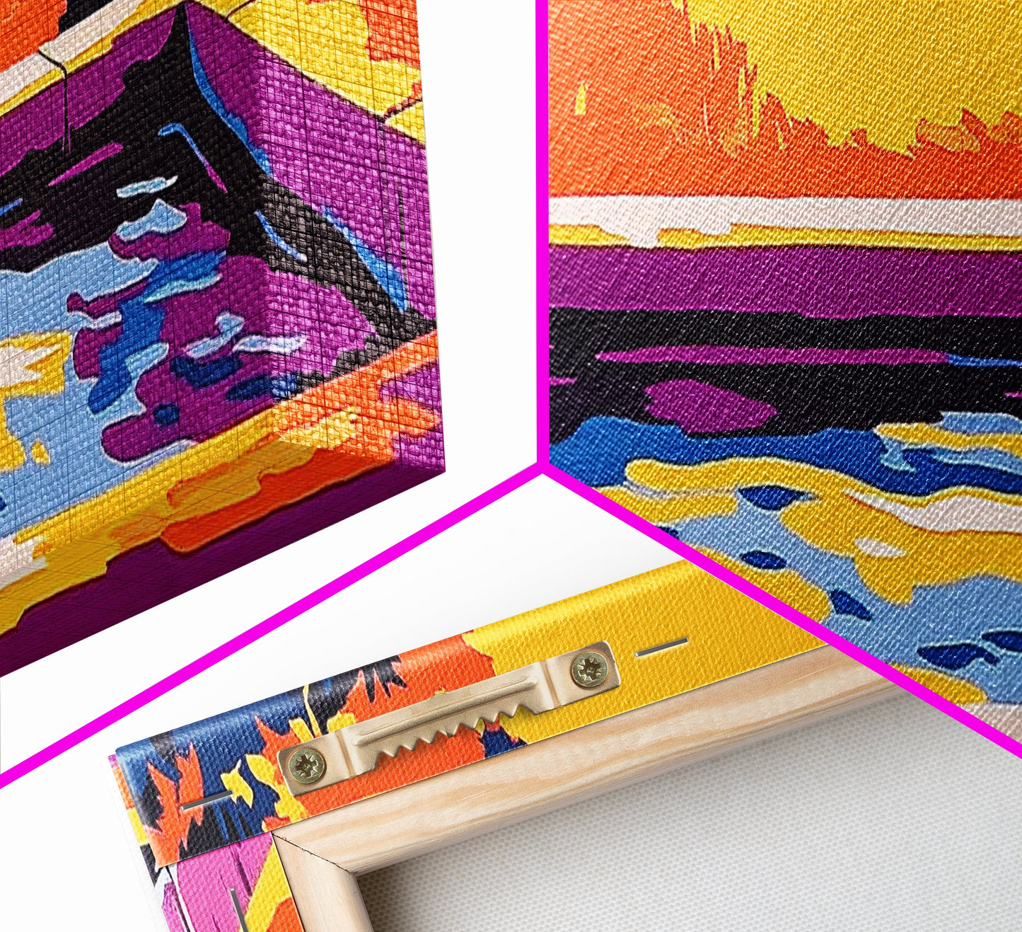 Modern Pool, Abstract Water, Canvas Print, Artistic Landscape, Sunset Glow, Vibrant Home Decor, Unique Wall Art, Office Decoration