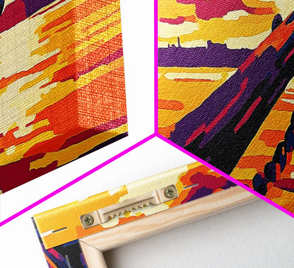 Nautical Anchor, Golden Sunset, Ocean View, Canvas Print, Coastal Home Decor, Vibrant Seascape, Beach Wall Art, Bold Nautical Art