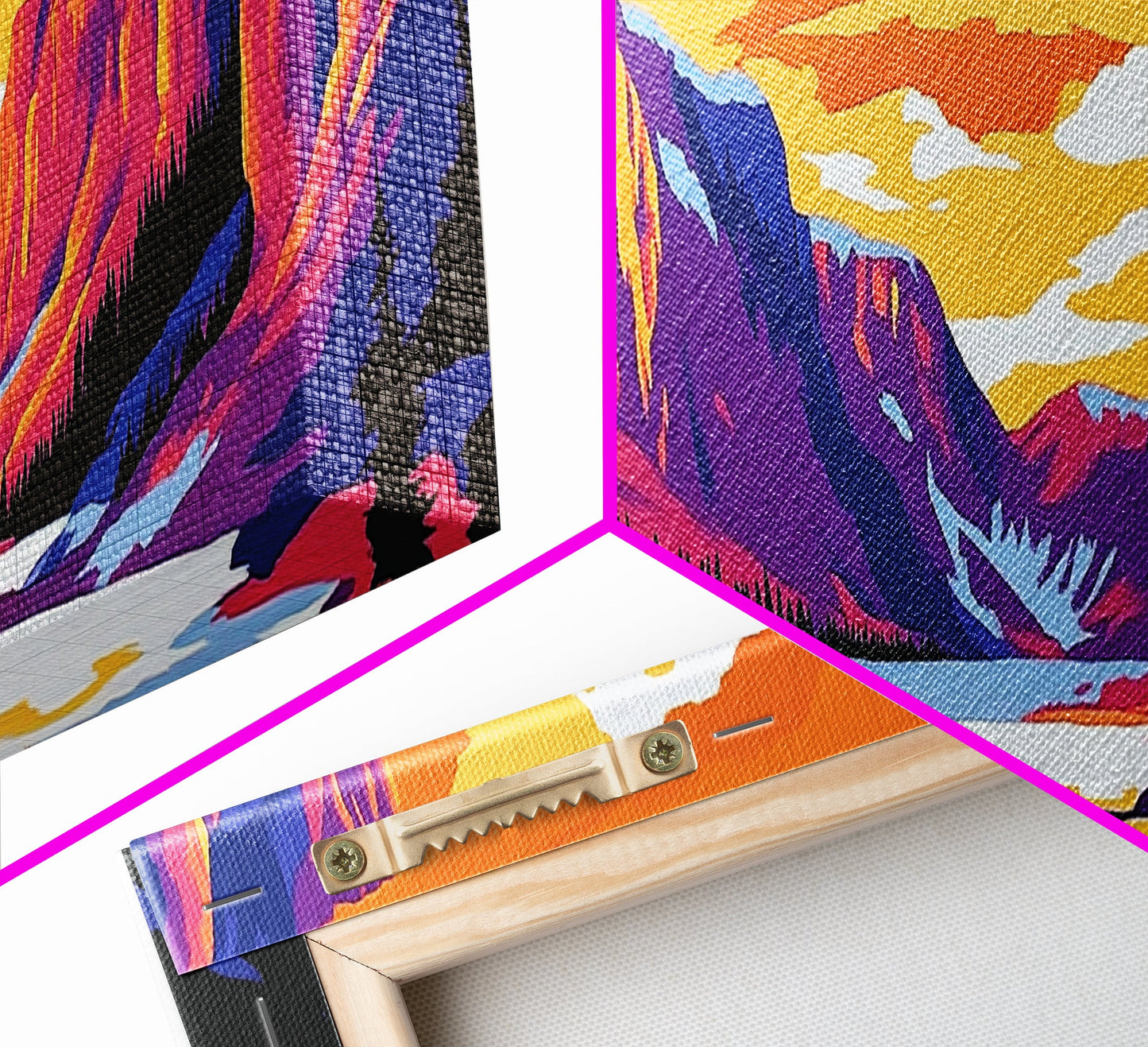 Mountain, Valley, Sunset, Framed Canvas Print, Bold Landscape Art, Nature Scene, Cabin Decor, Warm Tones, Rustic Wall Art, Adventure Art