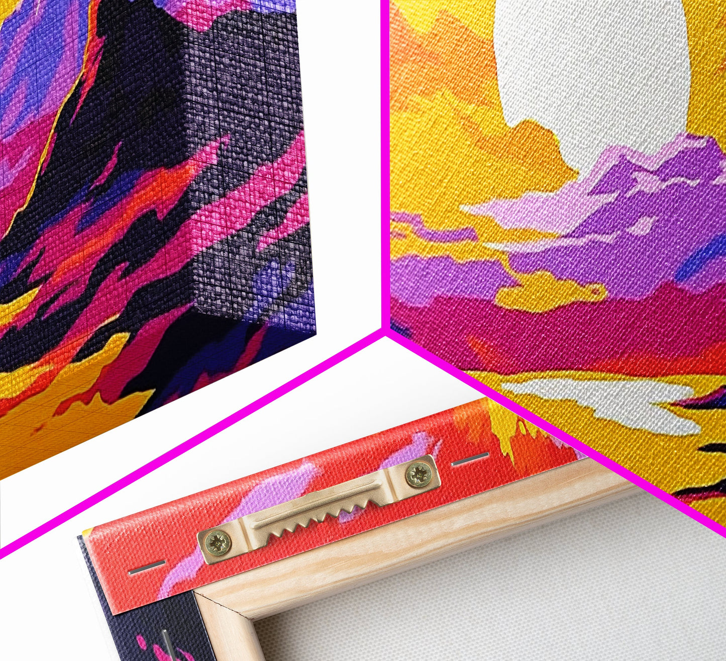 Desert Sunset Art, Western Landscape, Vibrant Canyon Painting, Bold Colorful Scenery, Rustic Wall Decor, Warm Southwest Vibes, Canvas Print