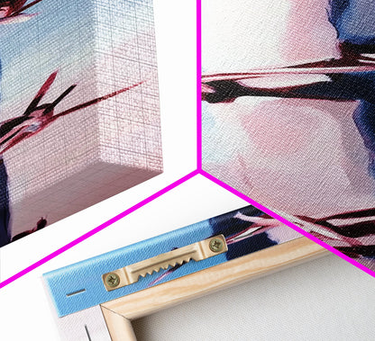 Barbed Wire Fence, Rustic Western, Moody Pink Art, Framed Canvas Print, Minimalist Farmhouse, Modern Wall Art, Entryway Decor