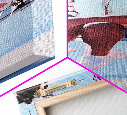 Girl on Swing, Soft Pastel Art, Minimalist Decor, Canvas Print, Whimsical Wall Art, Bedroom Aesthetic, Contemporary Art, Dreamy Home