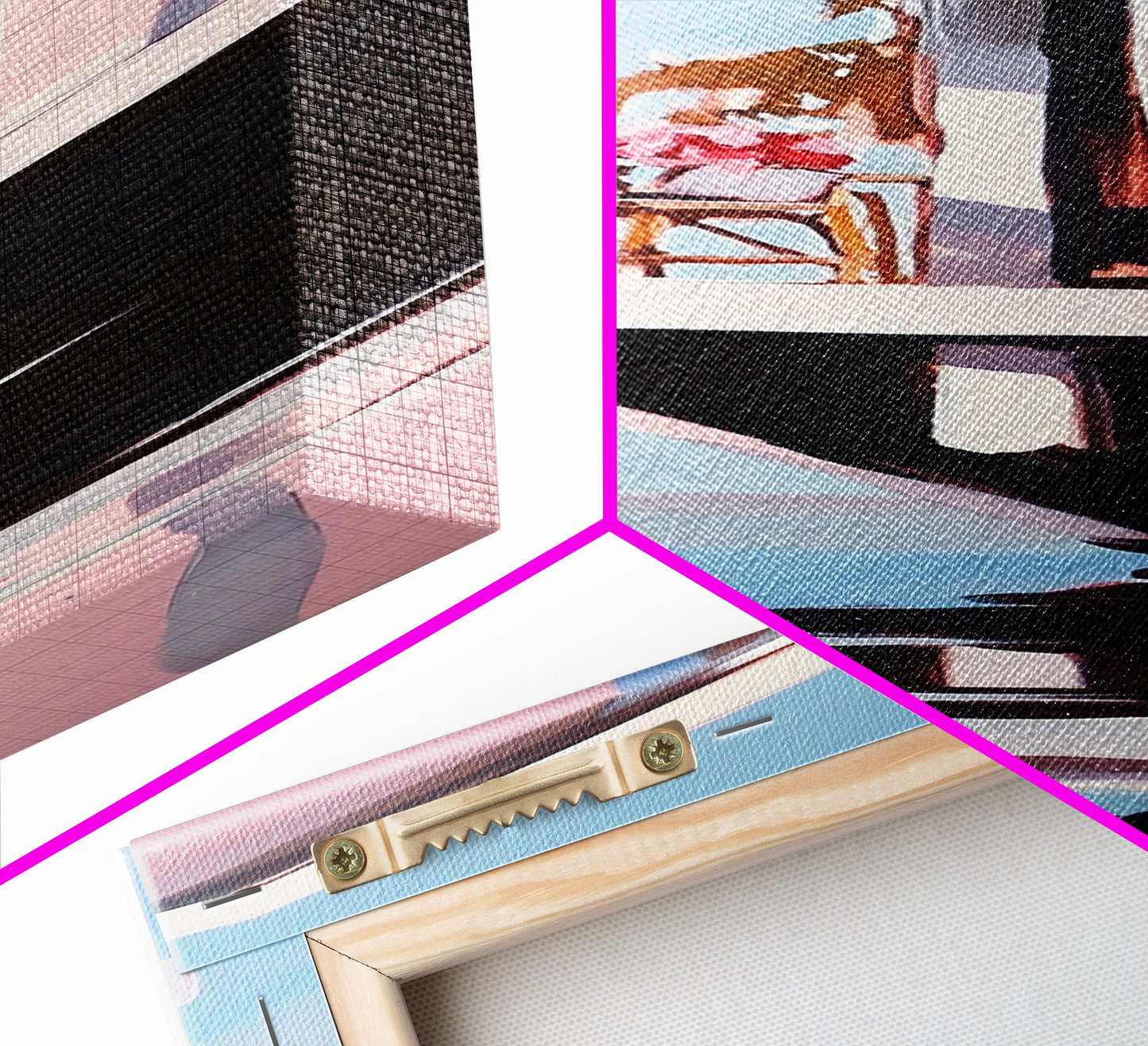 Houseboat Reflection, Nautical Canvas Print, Modern Coastal Wall Art, Serene Home Decor, Minimalist Living Room Artwork, Ocean Aesthetic