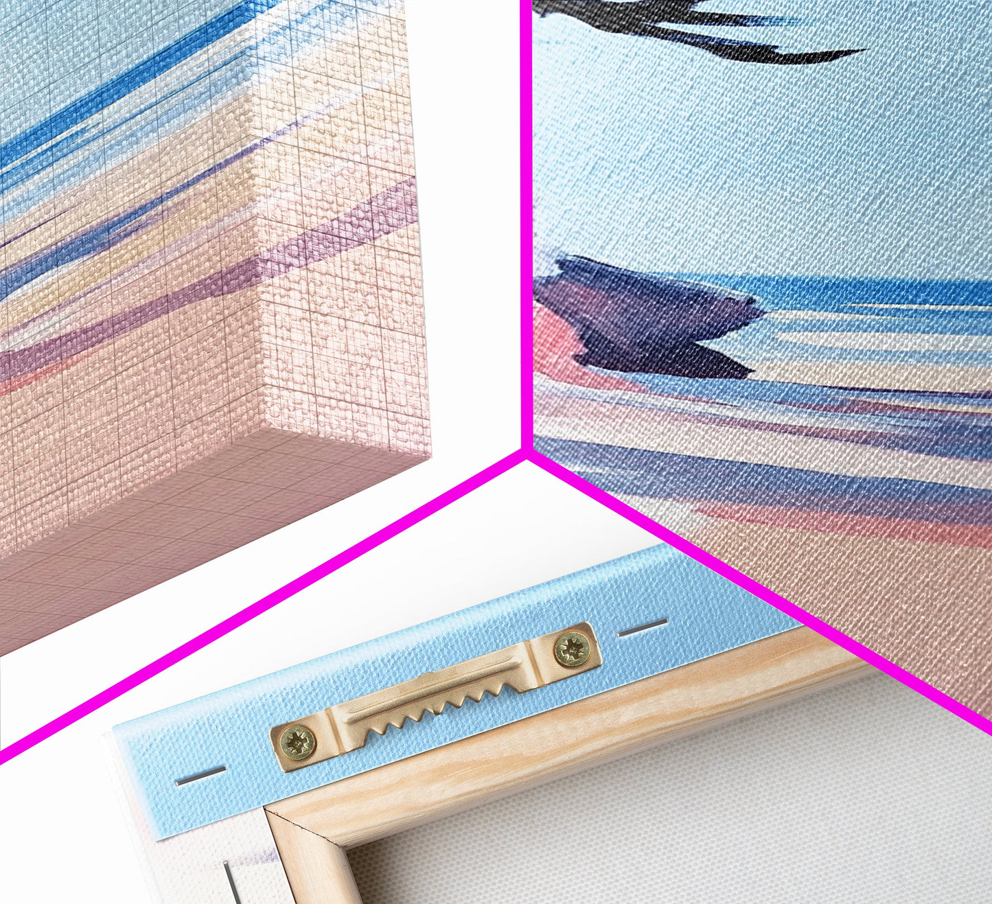 Serene Shore, Abstract, Blue, Canvas Print, Tranquil Beach Painting, Contemporary Wall Art, Bedroom Art, Coastal Home Decor