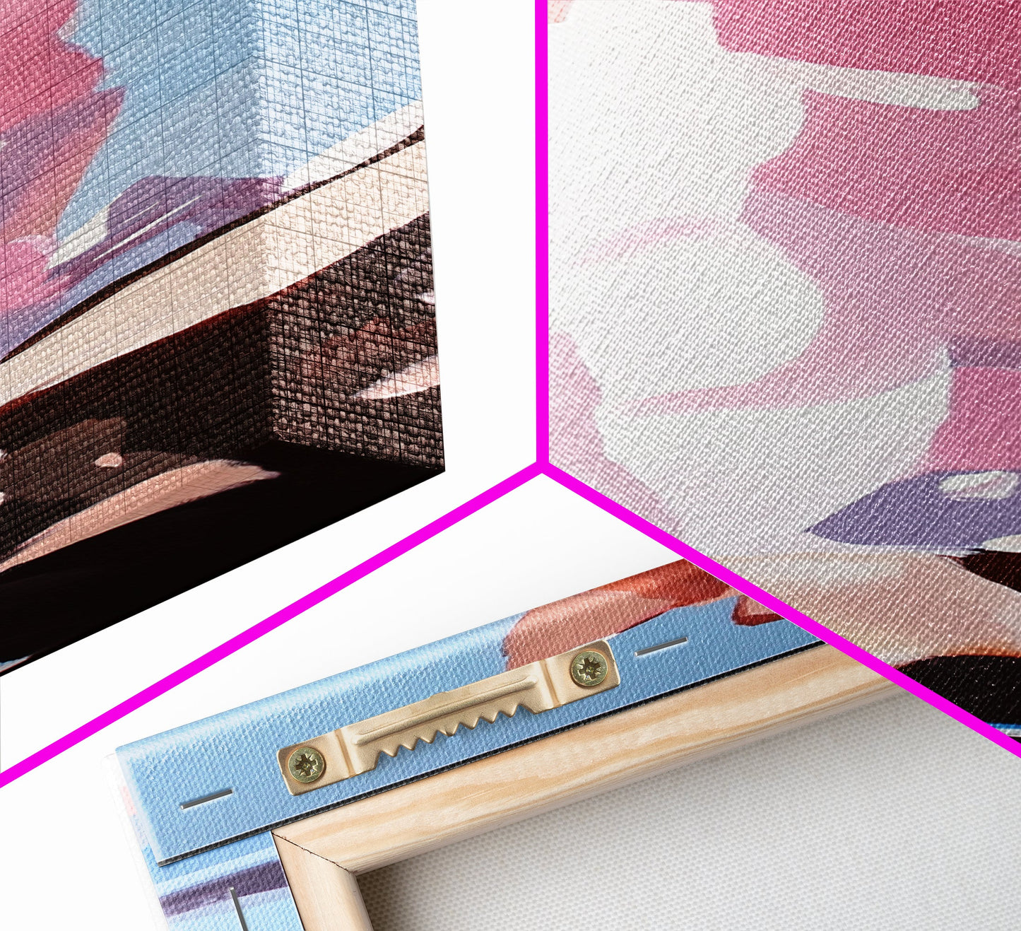 Surreale Felsformation, abstrakte Naturkunst, verträumtes Landschaftsgemälde, minimalistischer blauer Himmel, Wandbild fürs Büro, Leinwanddruck