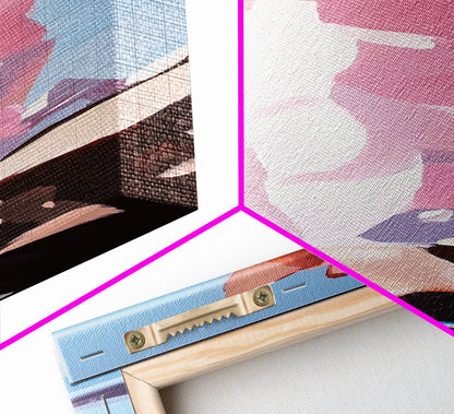 Surreale Felsformation, abstrakte Naturkunst, verträumtes Landschaftsgemälde, minimalistischer blauer Himmel, Wandbild fürs Büro, Leinwanddruck