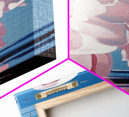 Abstract Floral Art, Soft Pink Flowers, Modern Minimalist Decor, Elegant Botanical Painting, Bedroom Wall Art, Canvas Print