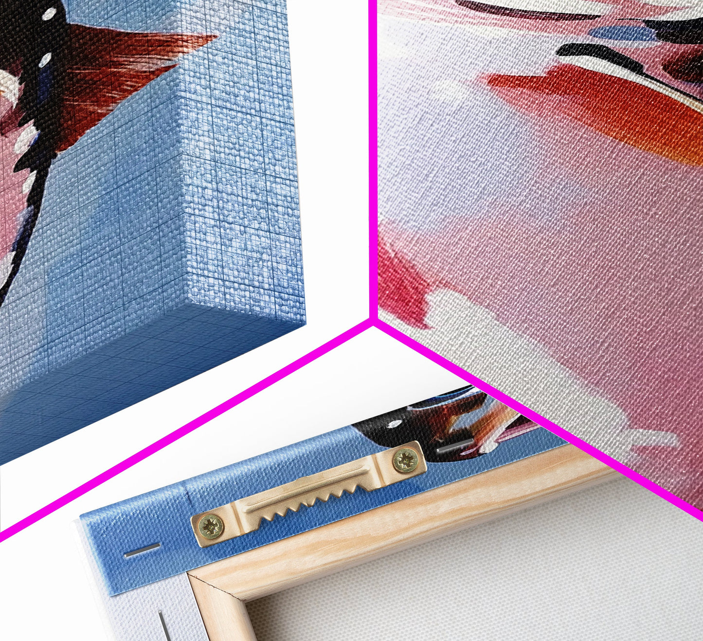 Trout Fish Art, Rustic Fishing Decor, Nature Wildlife Painting, Modern Minimalist Blue, Cabin Lodge Wall Art, Canvas Print