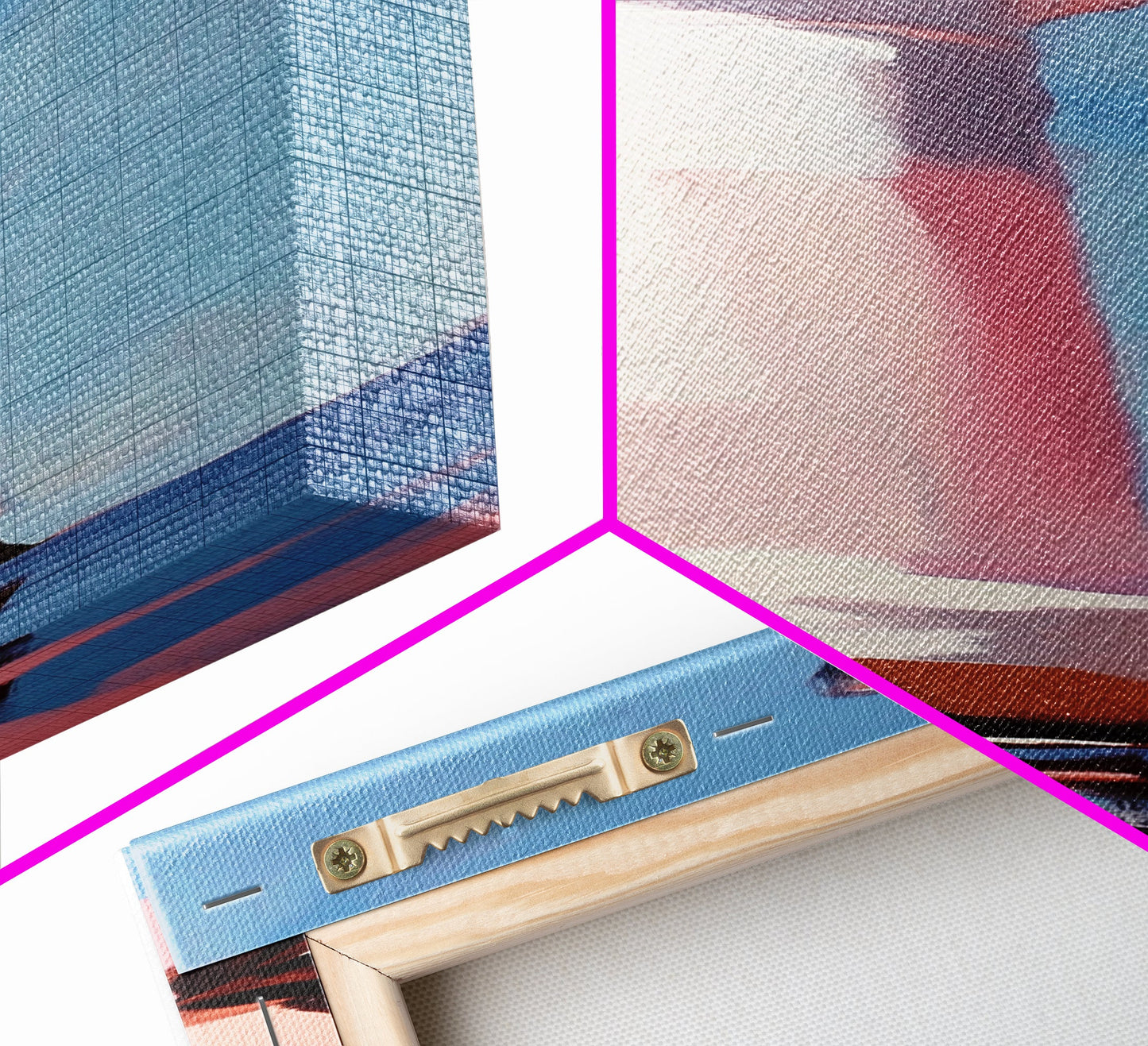 Lighthouse, Pink Sky, Nautical, Coastal Wall Art, Beach Home Decor, Ocean Painting, Modern Seascape, Framed Canvas Print