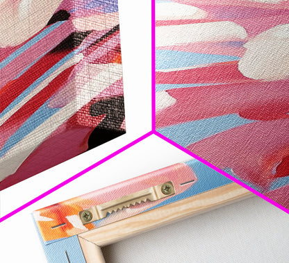 Blumenmotiv, rosa Blütenblätter, botanische Motive, Natur-Wandkunst, Schlafzimmer-Wanddekoration, feminine Ästhetik, modernes Blumenbild, Leinwanddruck